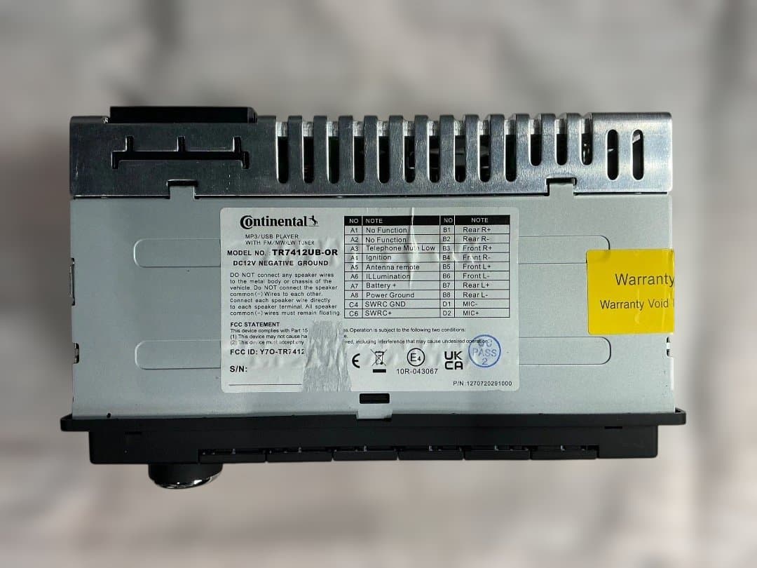 コンチネンタル オーディオ TR7412UB-OR 日本語説明 日本周波数