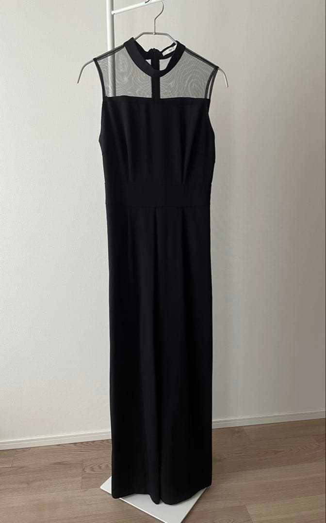 Leja ボリュームチュールスリーブオールインワンパンツドレス　ブラック　S