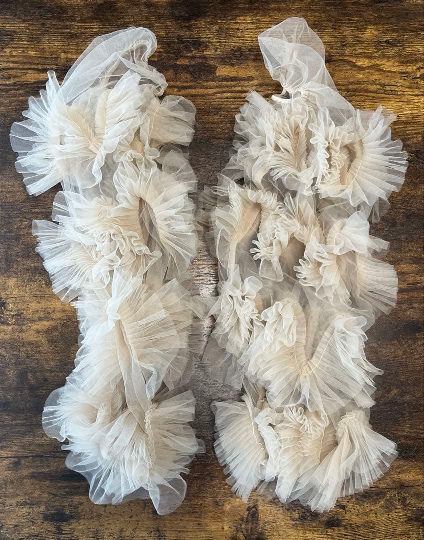 Leja ボリュームチュールスリーブオールインワンパンツドレス　ブラック　S