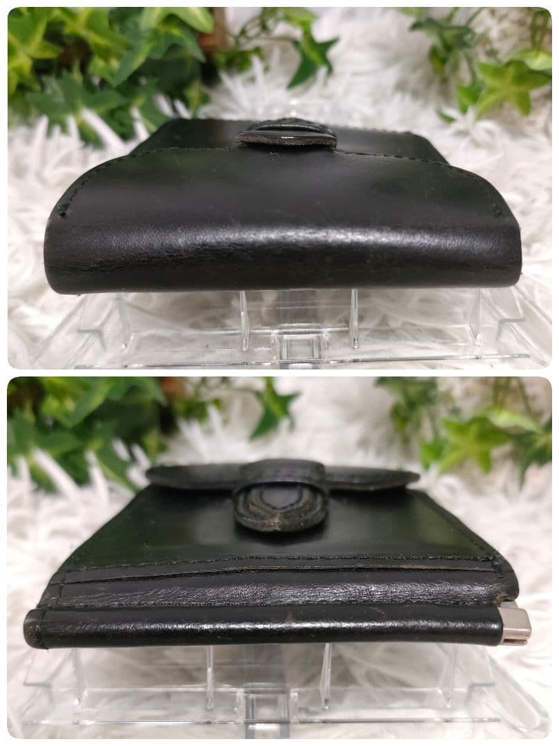 廃盤希少 PORTER 折り財布 黒 レザー ポーター ネイチャーマネークリップ