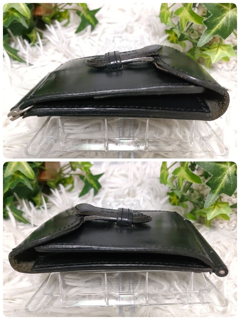 廃盤希少 PORTER 折り財布 黒 レザー ポーター ネイチャーマネークリップ