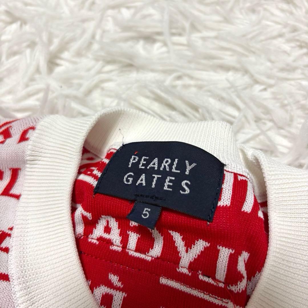 最新作 パーリーゲイツ ニットセーター 総柄 ホワイト 赤 ゴルフ