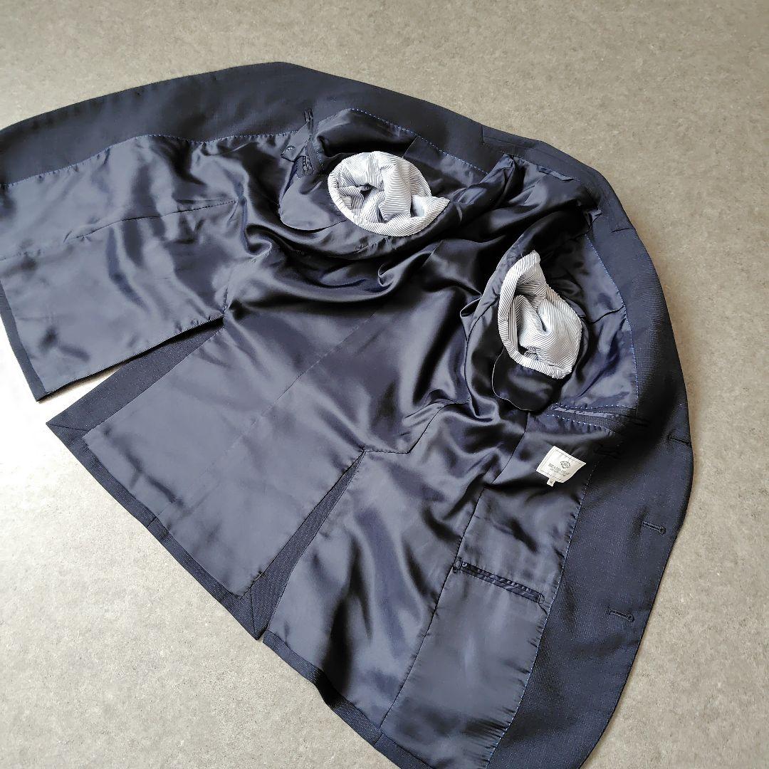 美品★BEAMS HEART メンズスーツ 3ピース 濃紺 段返り 44