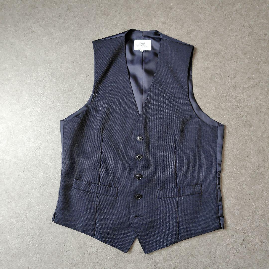 美品★BEAMS HEART メンズスーツ 3ピース 濃紺 段返り 44