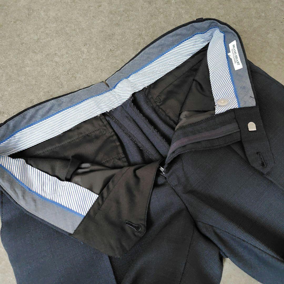 美品★BEAMS HEART メンズスーツ 3ピース 濃紺 段返り 44