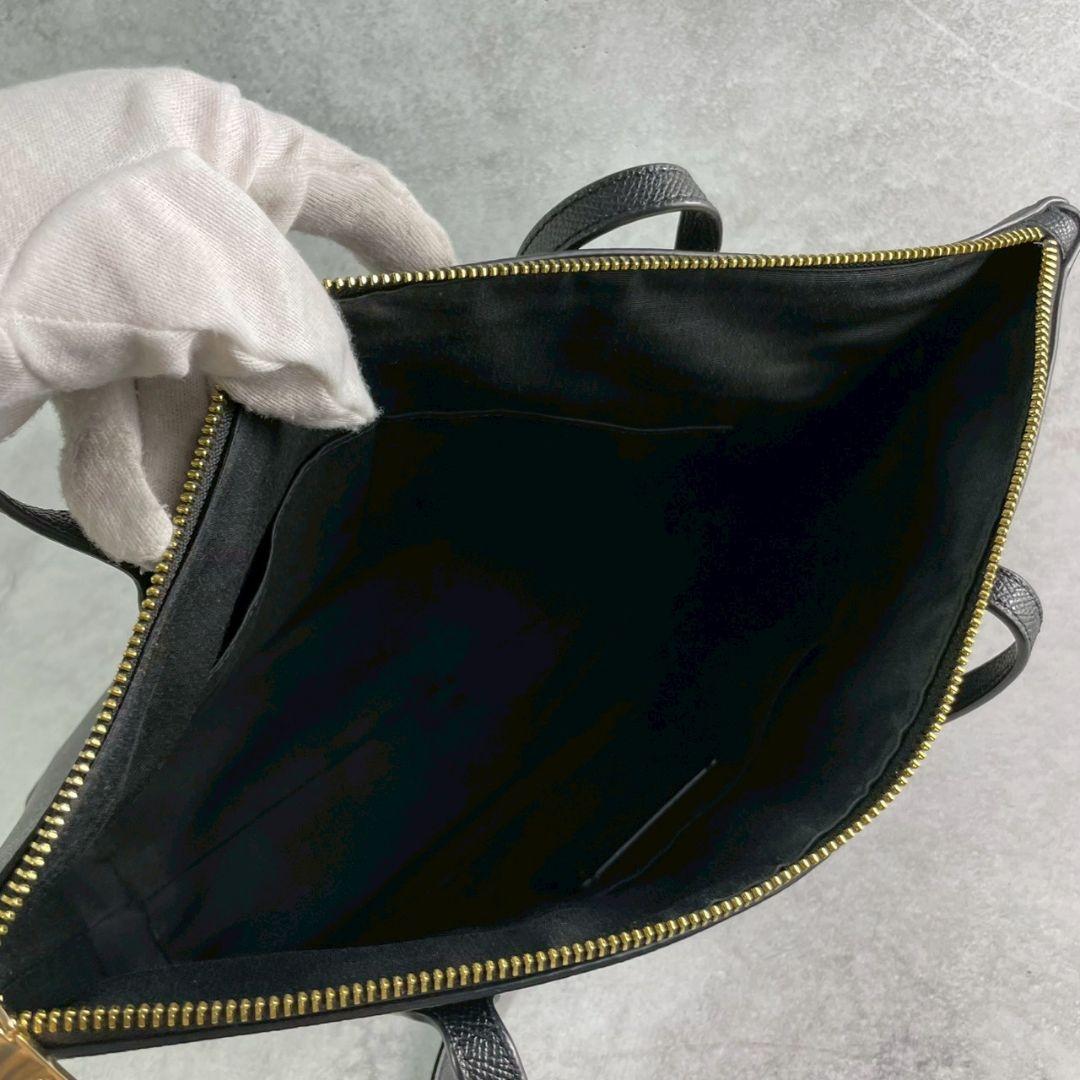 極美品 コーチ シティ トートバッグ ビジネスバッグ ジップ 本革 A4可 黒
