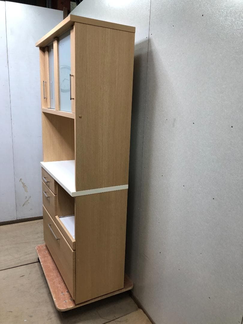 ニトリ 食器棚 RIPE-90KBS キッチン・レンジボード　250329-1