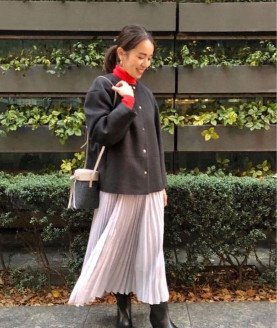 UNITED ARROWS ノーカラー メタルボタン ショートコート