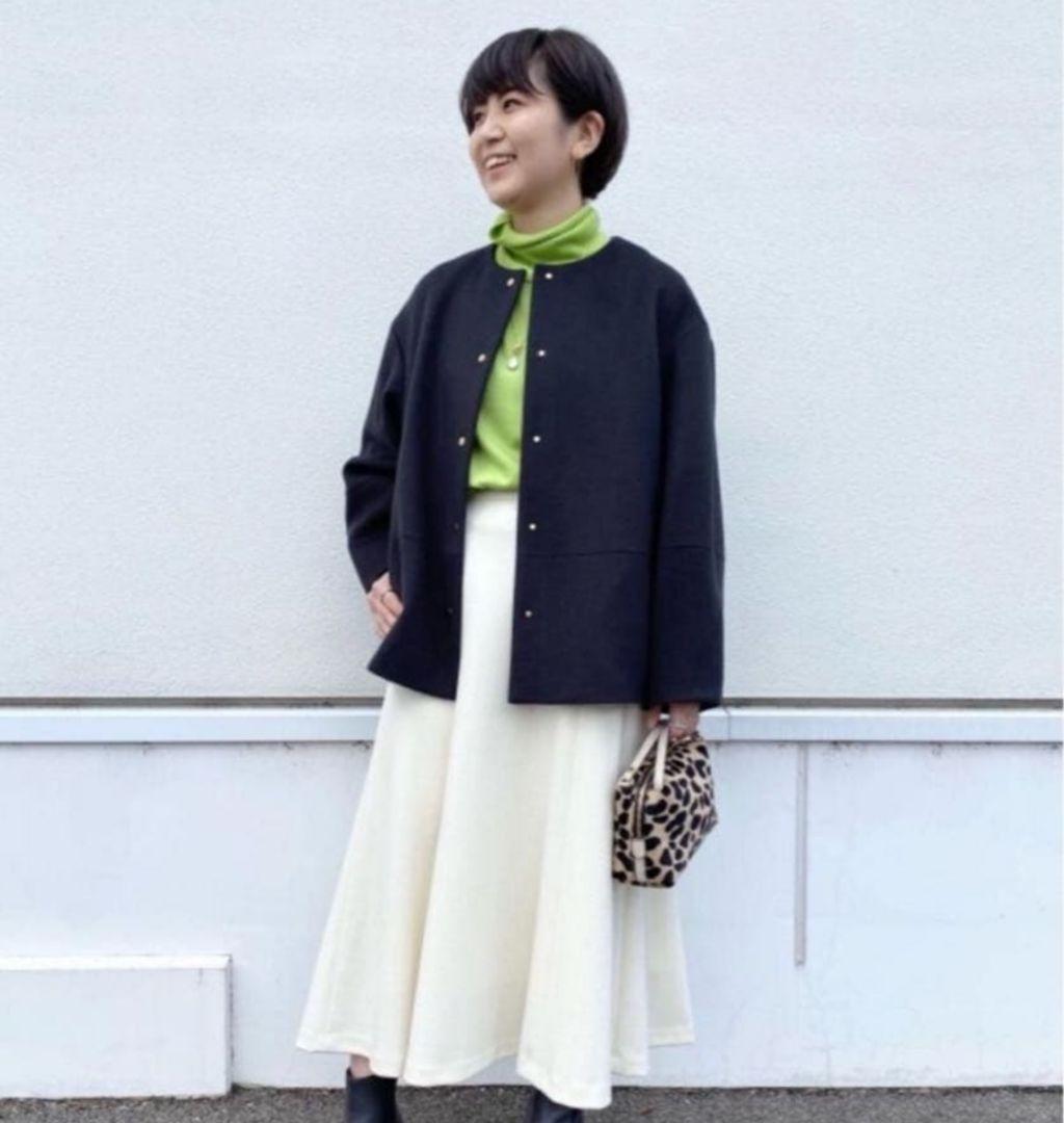 UNITED ARROWS ノーカラー メタルボタン ショートコート