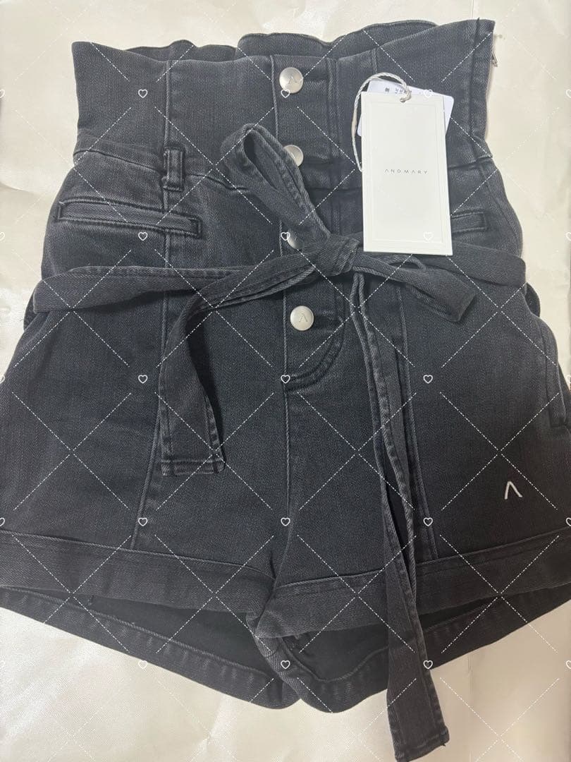 パンツ andmary Highwaist ribbon pants black S