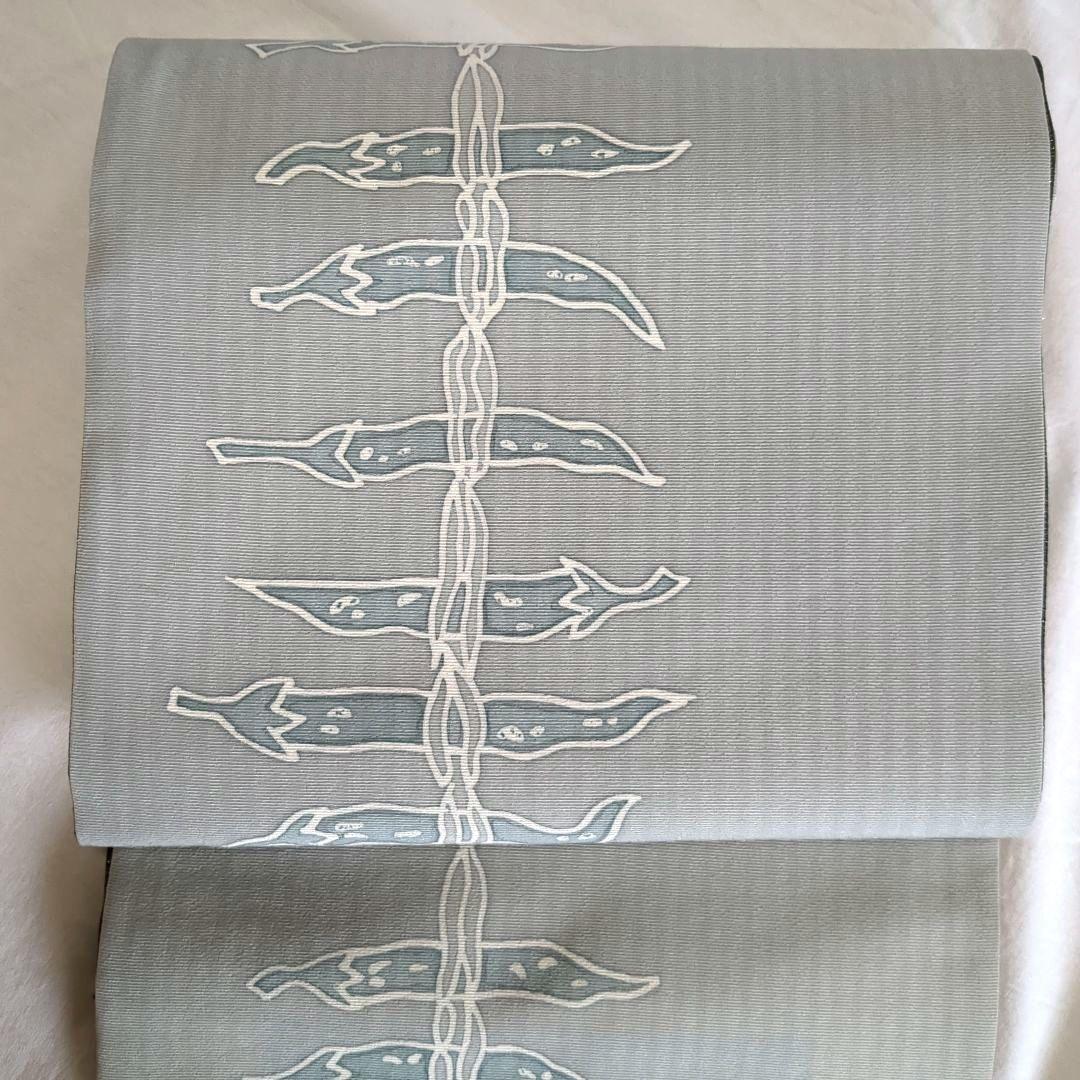 正絹　全通柄袋帯　型染　成物　唐辛子　魔除　大人の遊び心帯