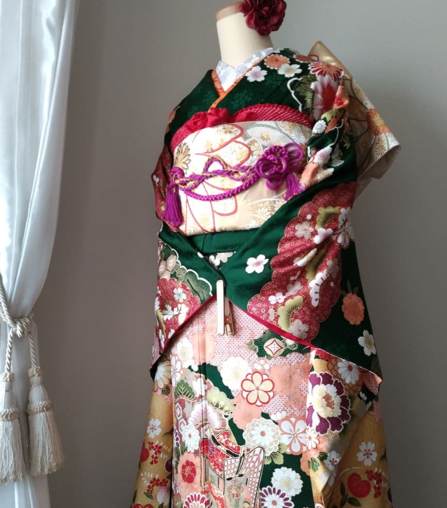 upi様　402.振袖7点セット　正絹　フルセット　成人式