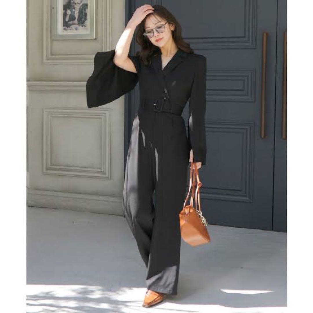  party ベルト付ケープジャンプスーツ