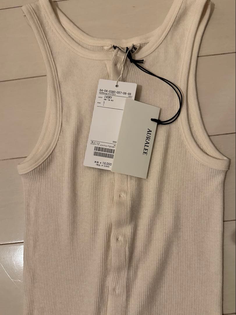 トップス AURALEE / ORGANIC SOFT RIB TANK TOP