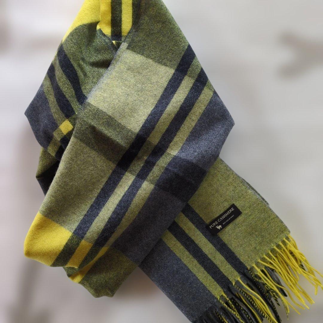 23区 カシミヤ100% チェック柄ストール