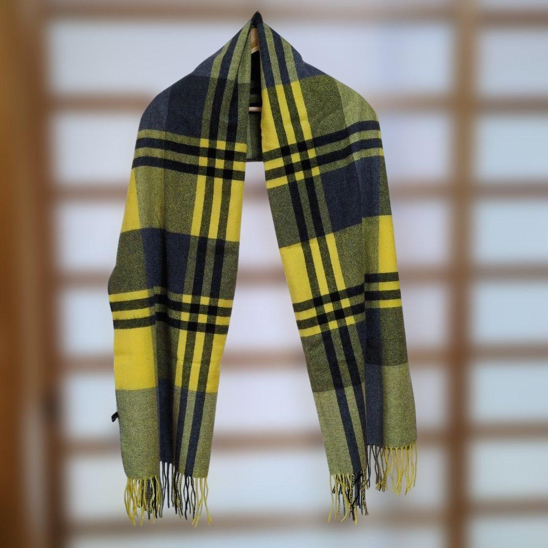 23区 カシミヤ100% チェック柄ストール