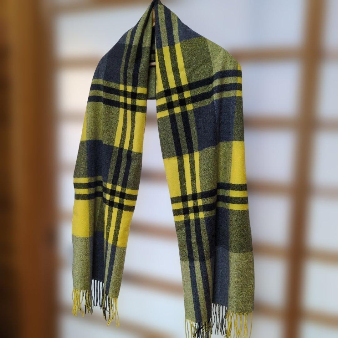 23区 カシミヤ100% チェック柄ストール