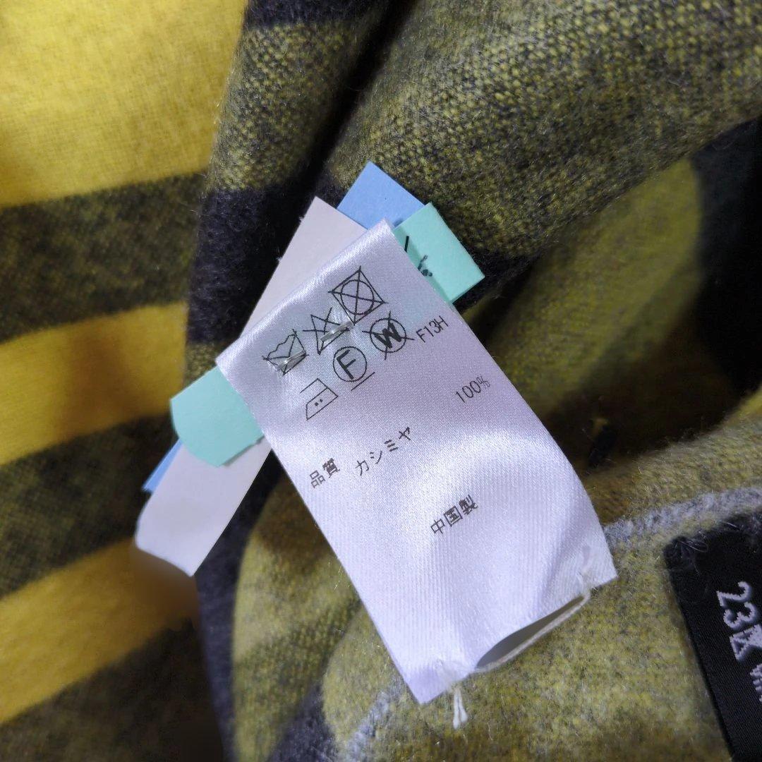 23区 カシミヤ100% チェック柄ストール