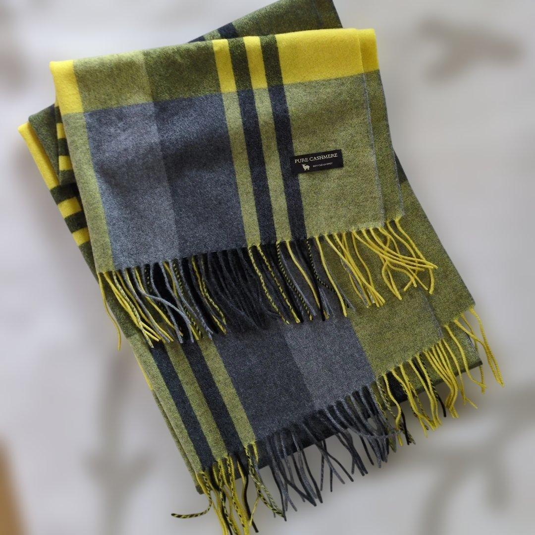 23区 カシミヤ100% チェック柄ストール