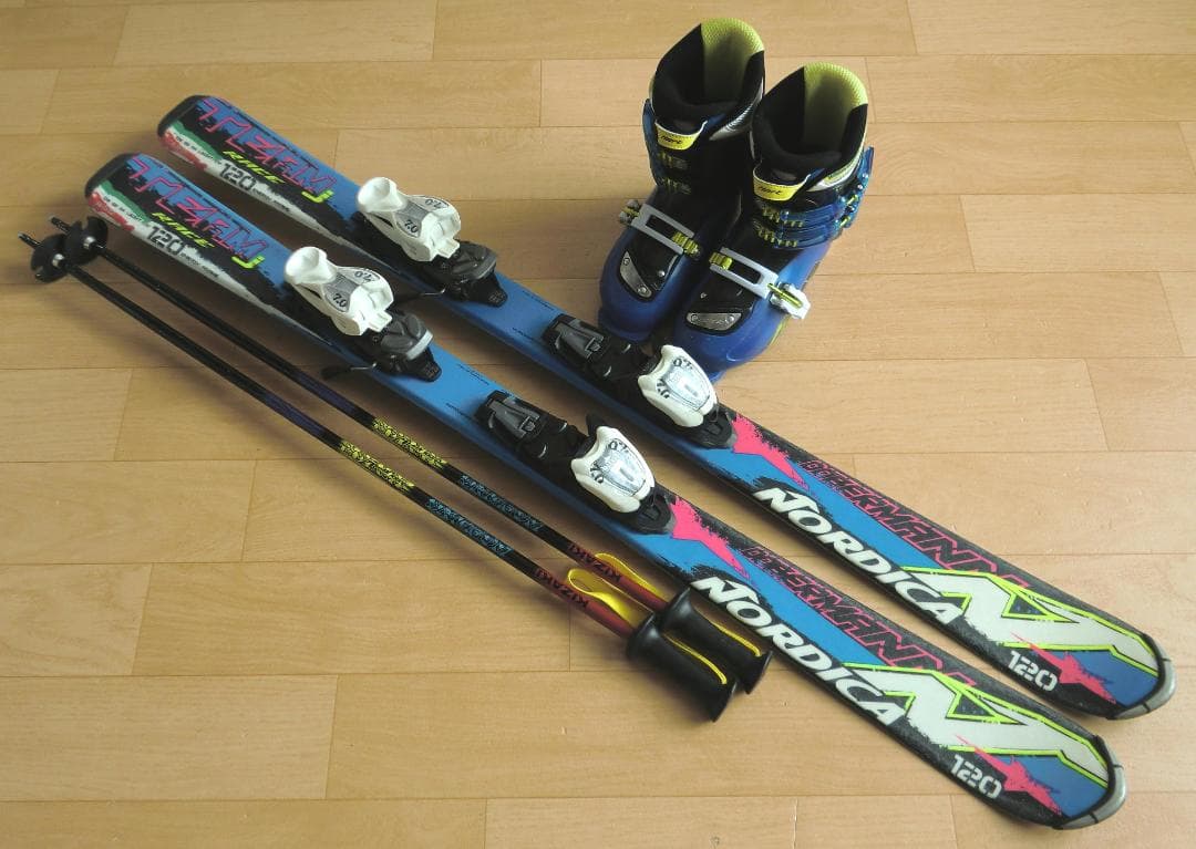 ■■1月限定■送料無料■NORDICA■子供用スキー4点セット■120/22■■