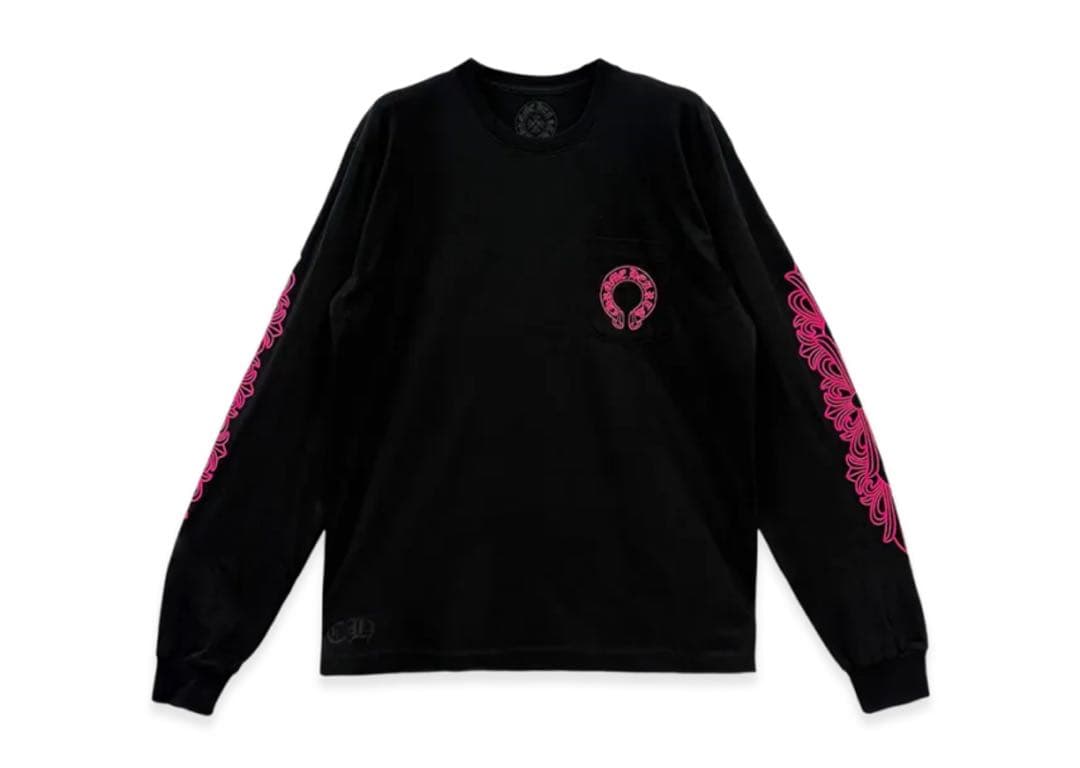 トップス Chrome Hearts Pink Logo L/S Pocket Tee