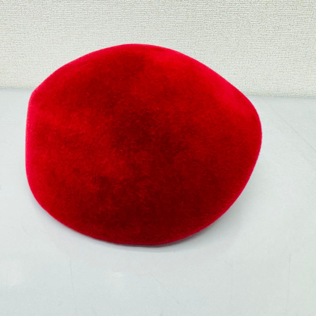 maxim 赤いフラワーリボンハット　兎毛