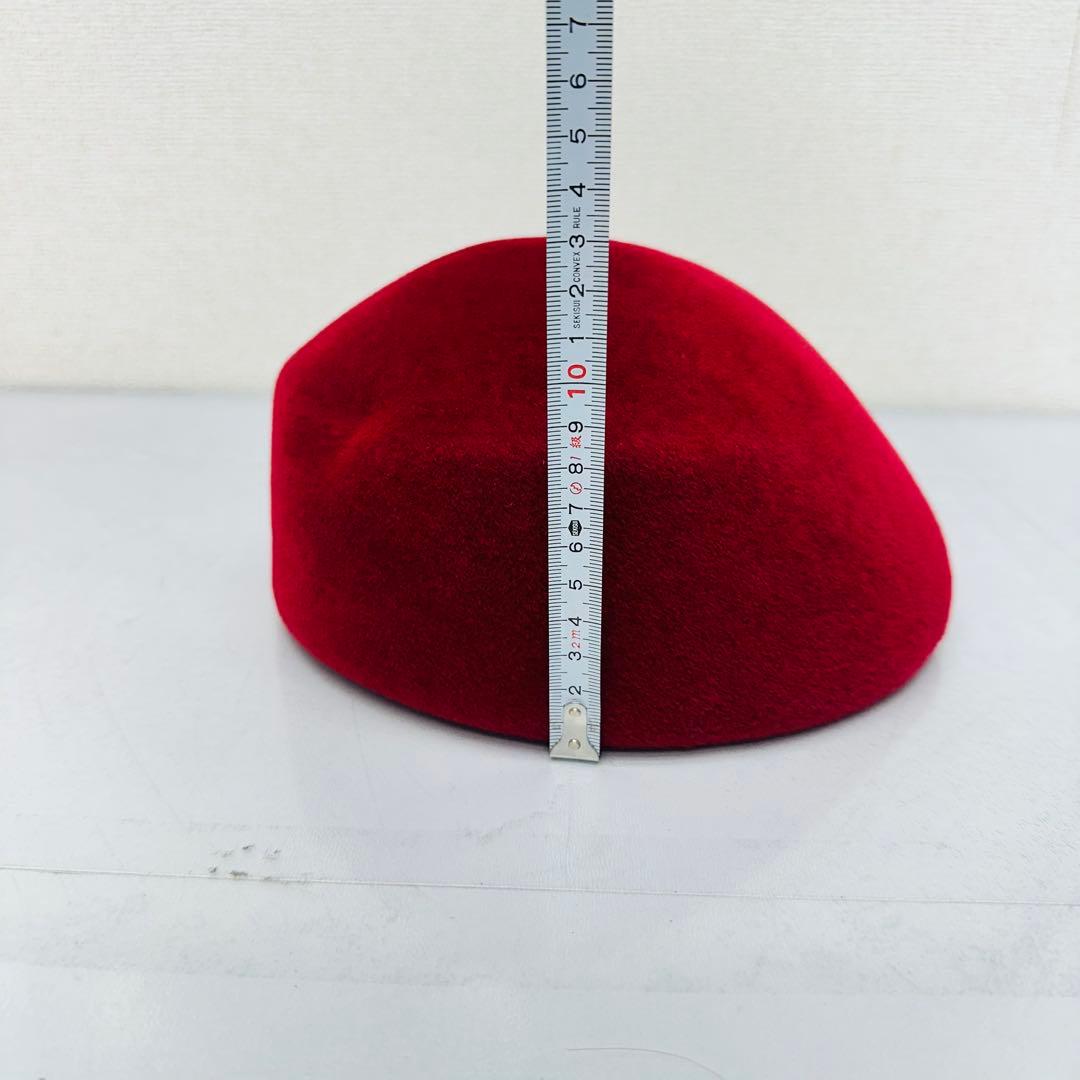 maxim 赤いフラワーリボンハット　兎毛