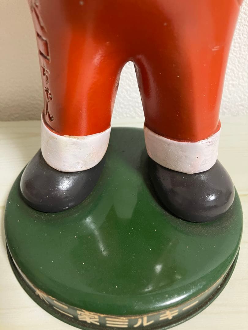 不二家　ペコちゃんブリキ台　ソフビ首振り人形 頭部ネジ２つ　昭和レトロ