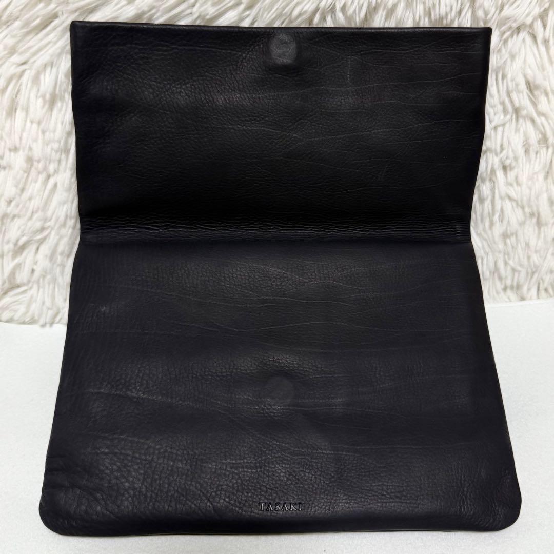 美品 タサキ バランス パール クラッチバッグ カーフレザー 5連 真珠 ポーチ