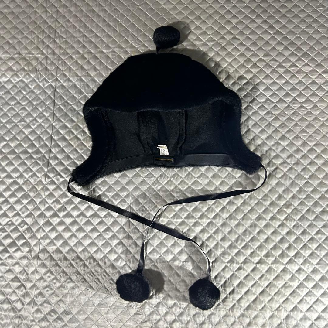 00s archive フェイクファーボンボンイヤーキャップ Y2K 黒