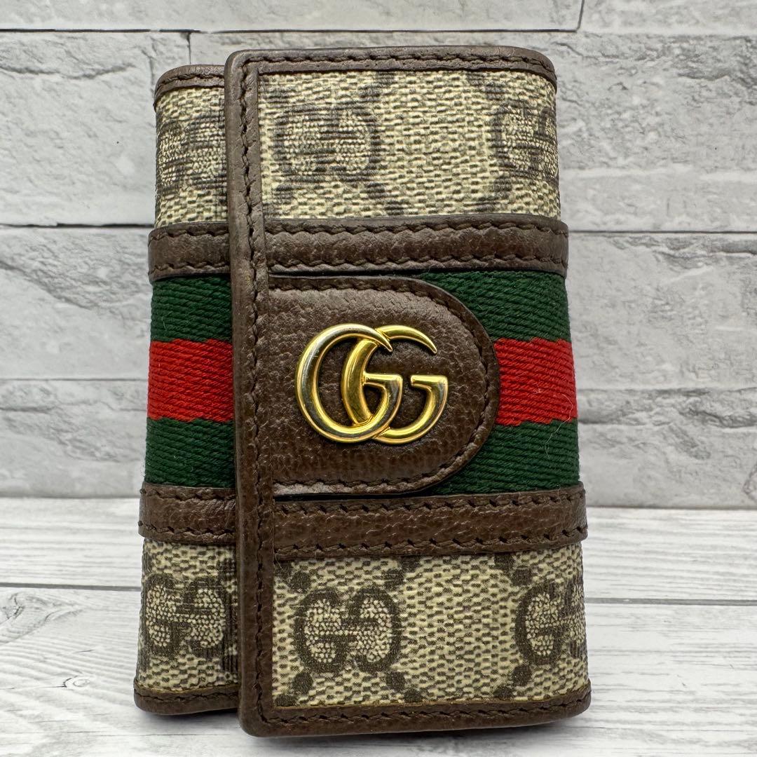【美品】GUCCI　オフィディア　キーケース　マーモント　GG柄　スプリーム