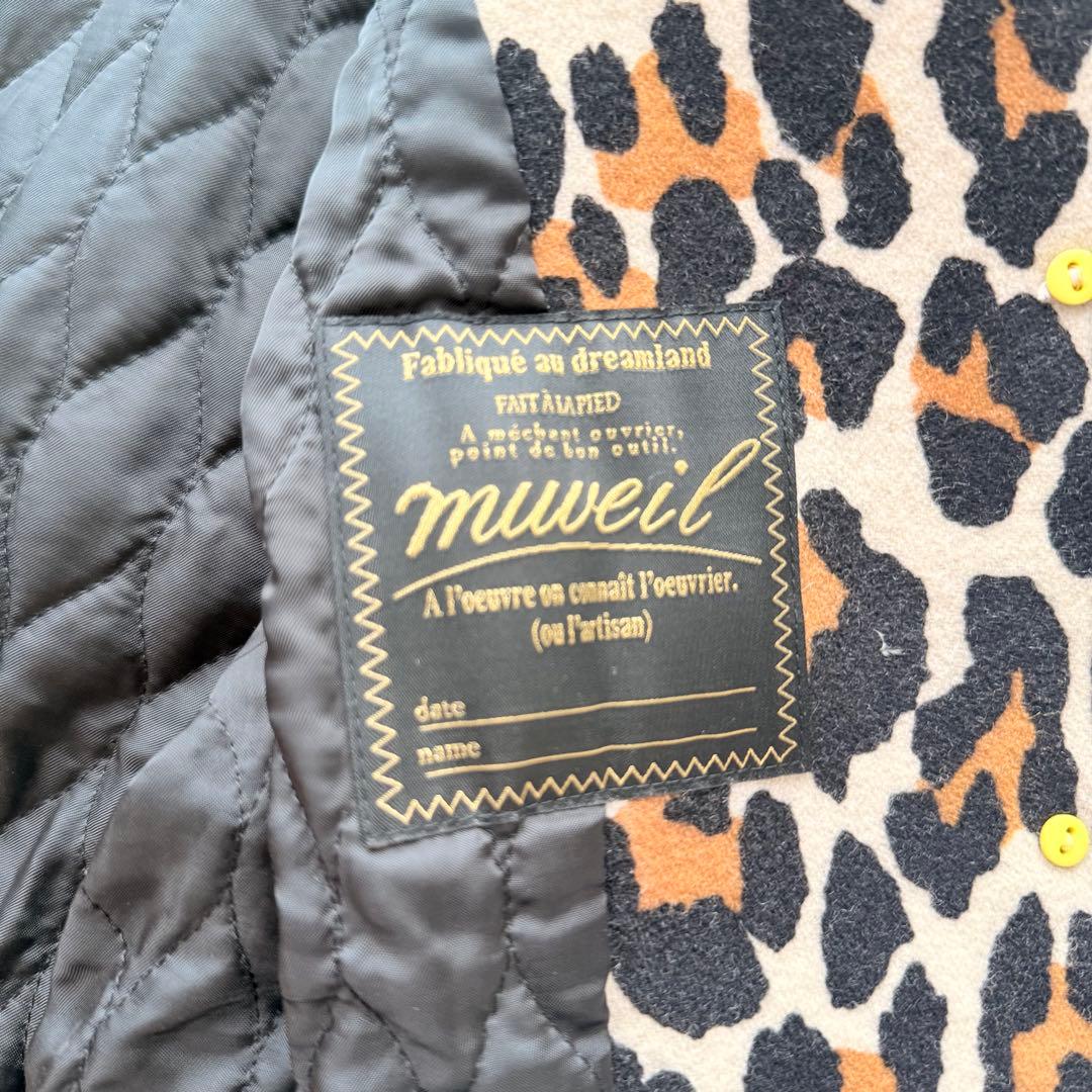 MUVEIL ミュベール レオパード柄スタジャン ジャケット