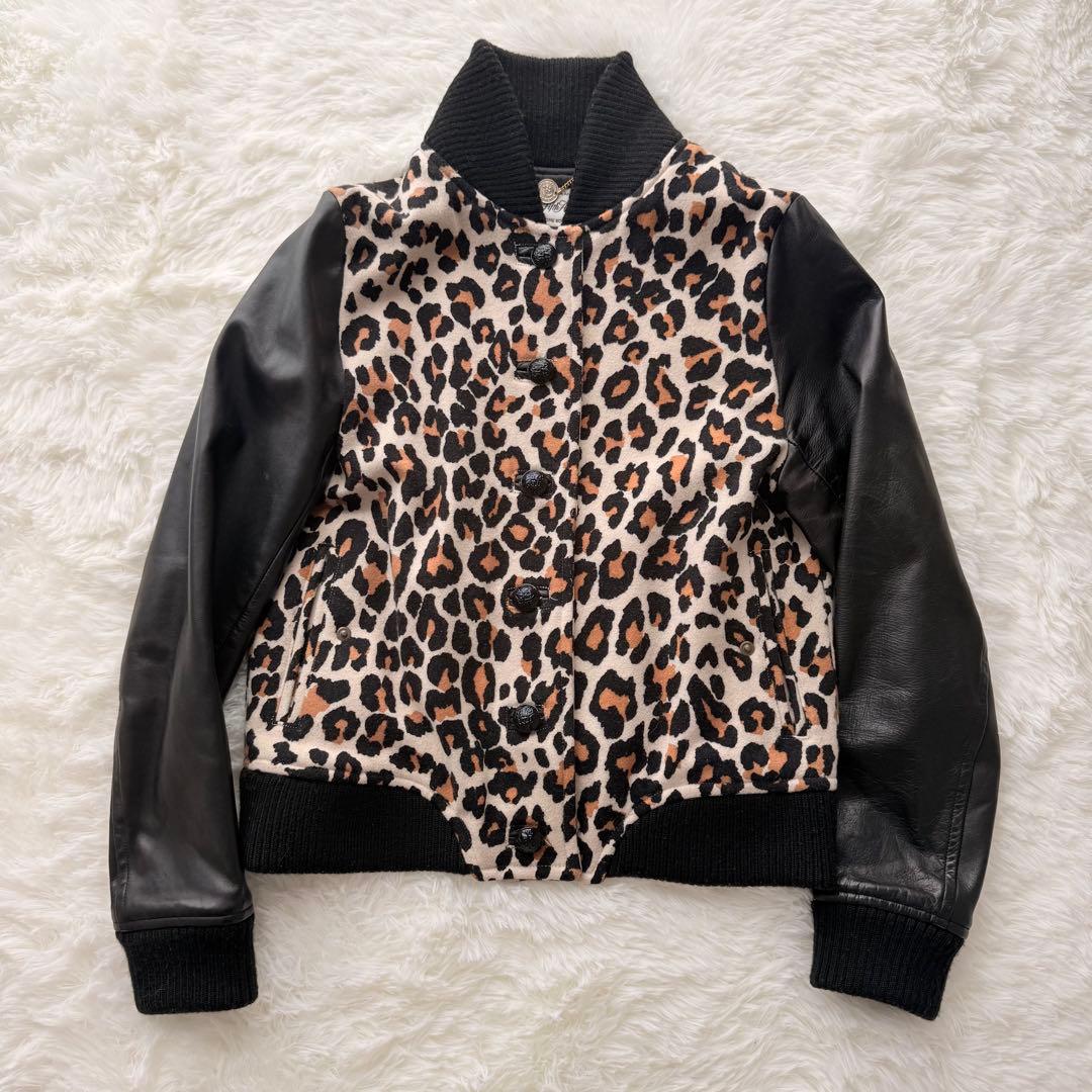 MUVEIL ミュベール レオパード柄スタジャン ジャケット