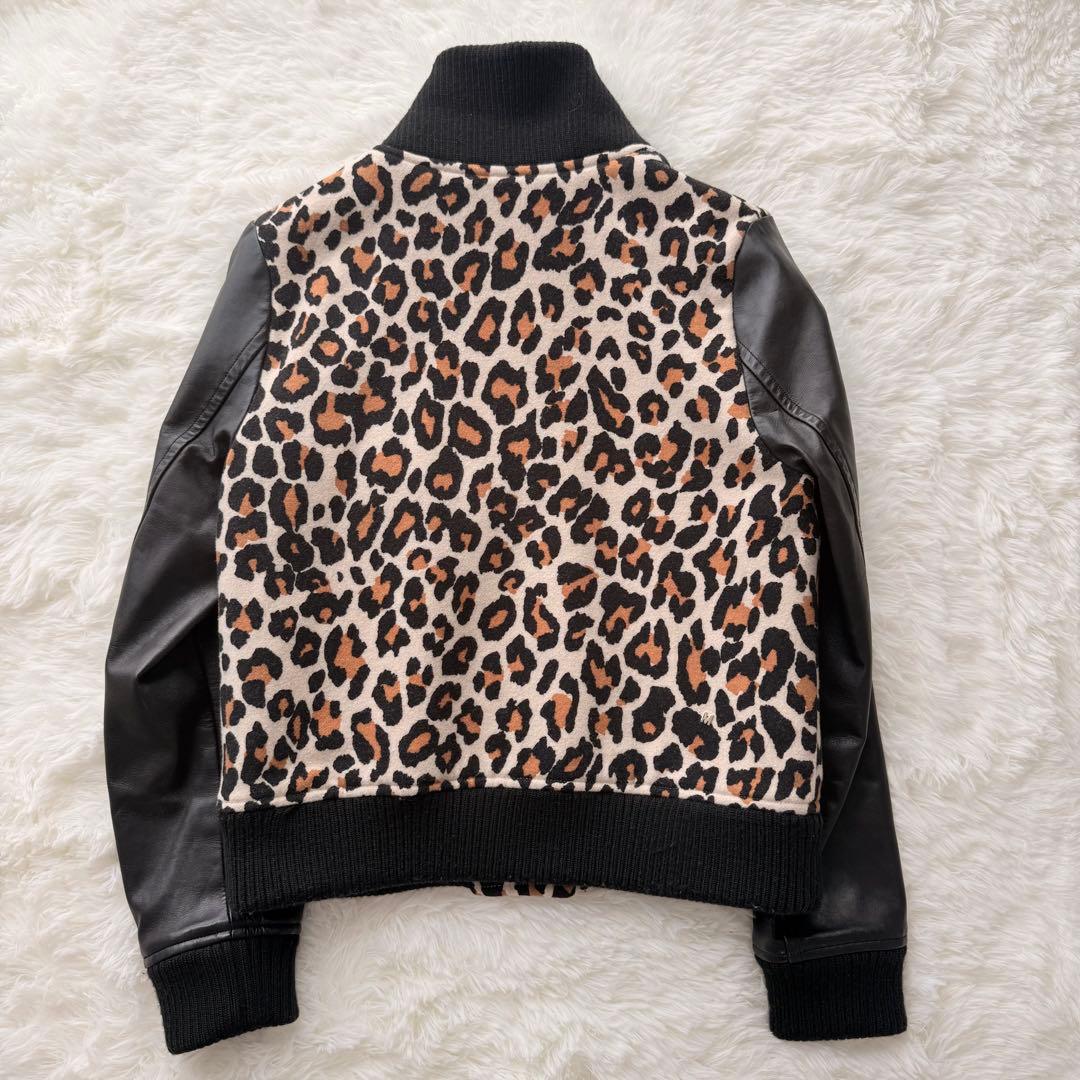 MUVEIL ミュベール レオパード柄スタジャン ジャケット