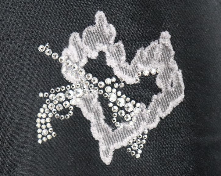 roar ロアー 新品メンズ長袖Tシャツ ダブルガンズ4黒スワロフスキー