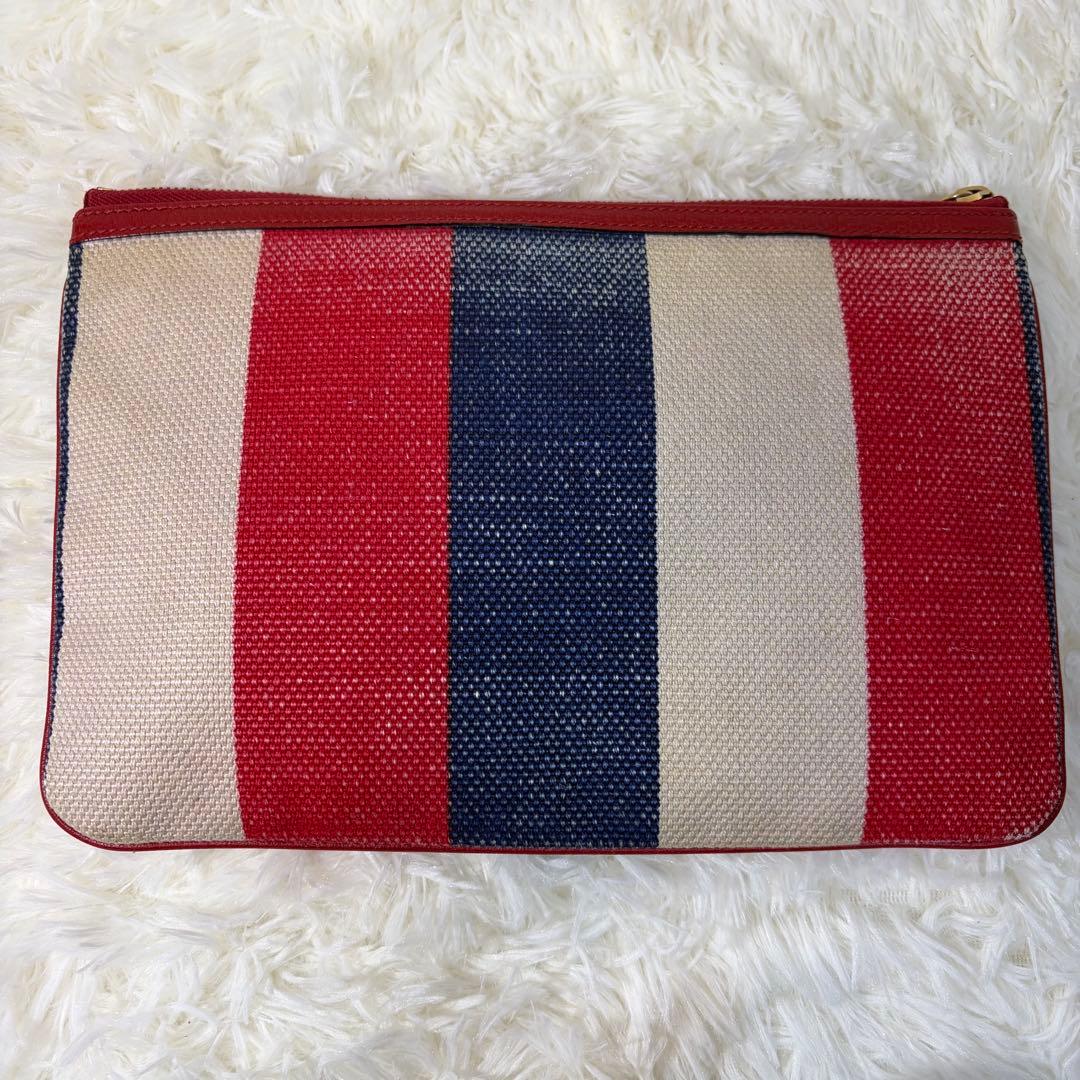 【✨良品✨】GUCCI シルヴィ バイアデラ ストライプ クラッチバッグ
