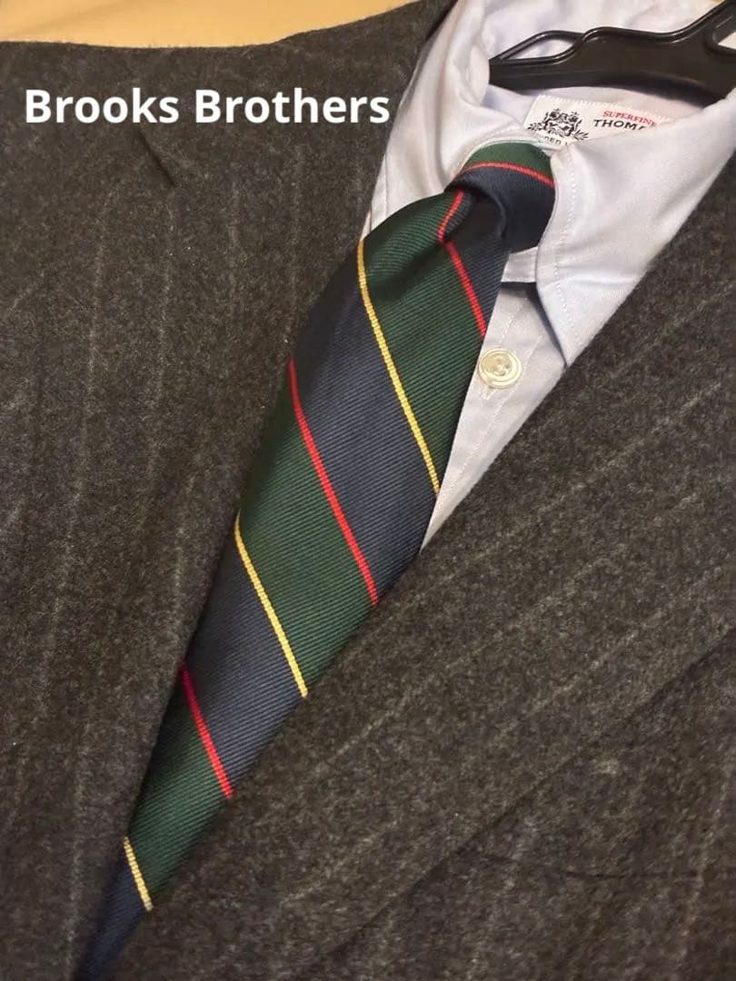 【美品】現行ブルックスブラザーズ　レジメンタルストライプ　ネクタイ　西口修平