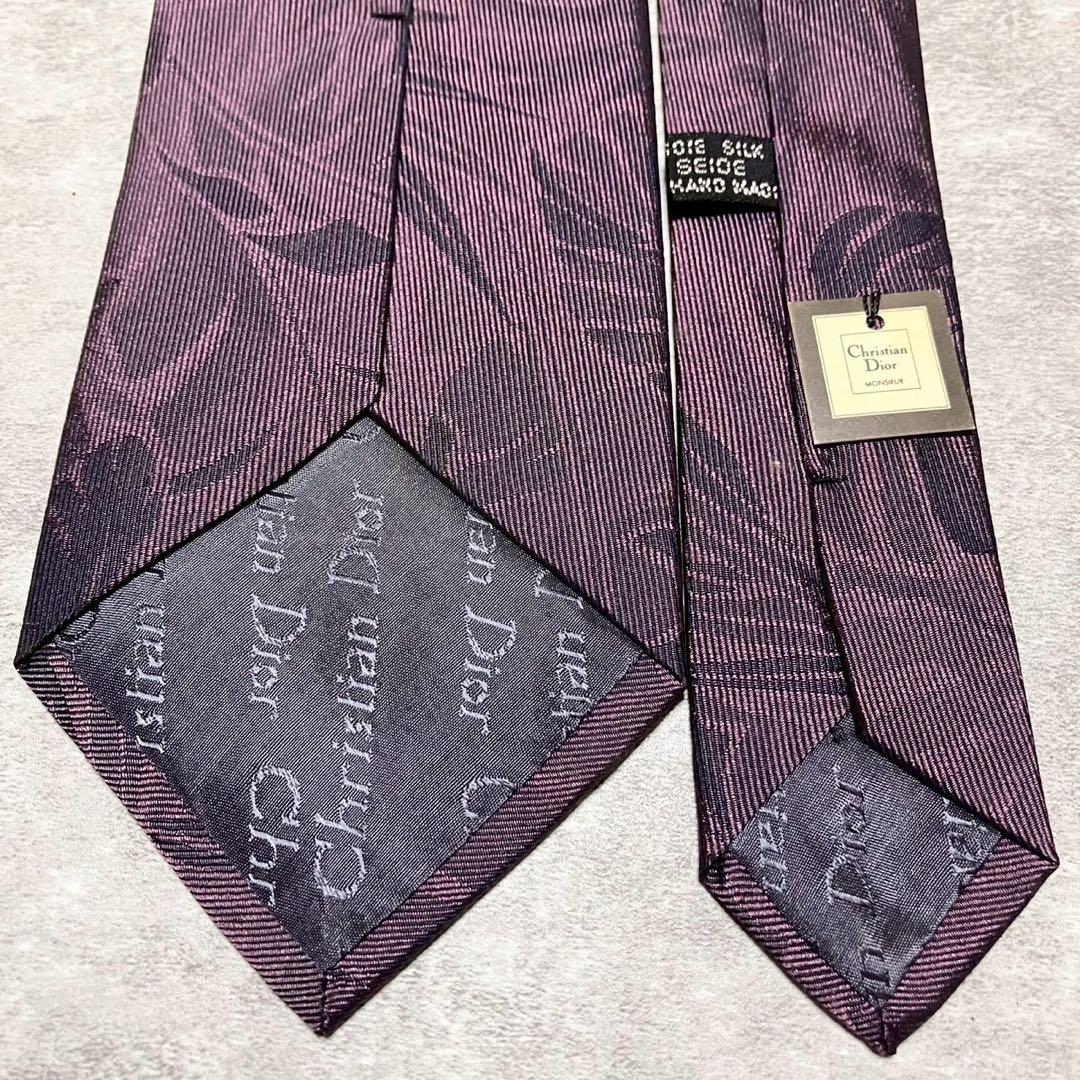 未使用品　クリスチャンディオール　ネクタイ　ボタニカル　花柄　フラワー　光沢感