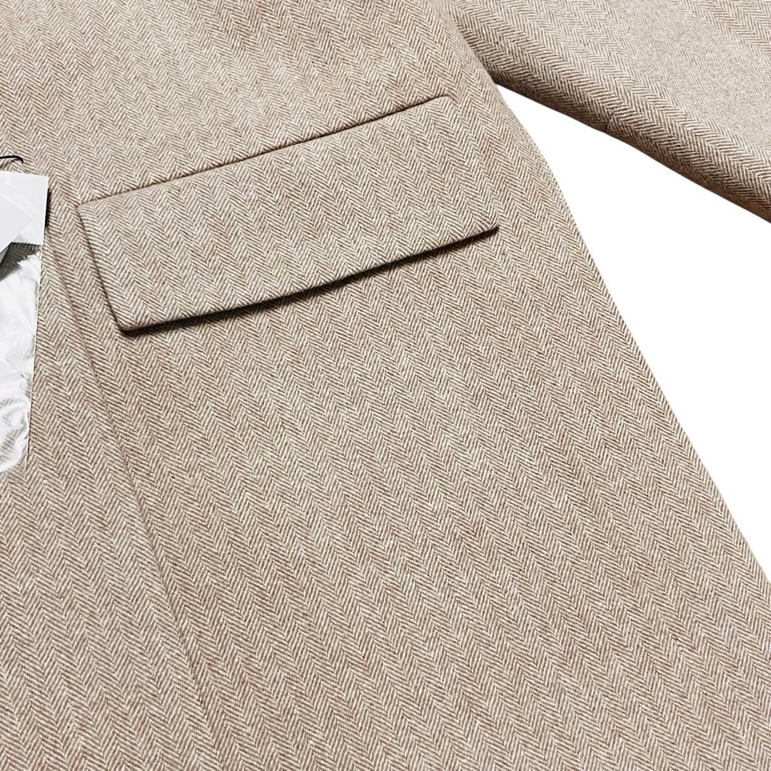 新品タグ付　ボーダーズアットバルコニー ウールへリンボーンジャケット ベージュ