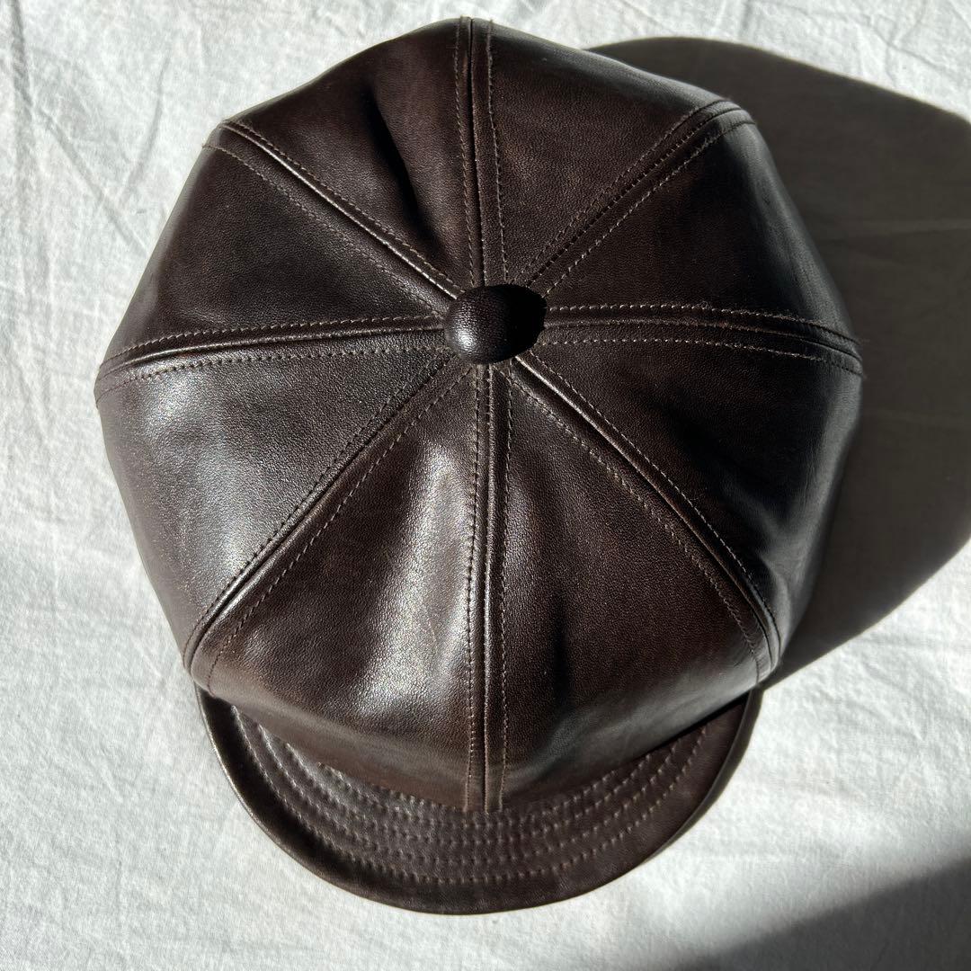 【サイズM / RADIALL】レザーキャスケット ブラウン 茶色 日本製