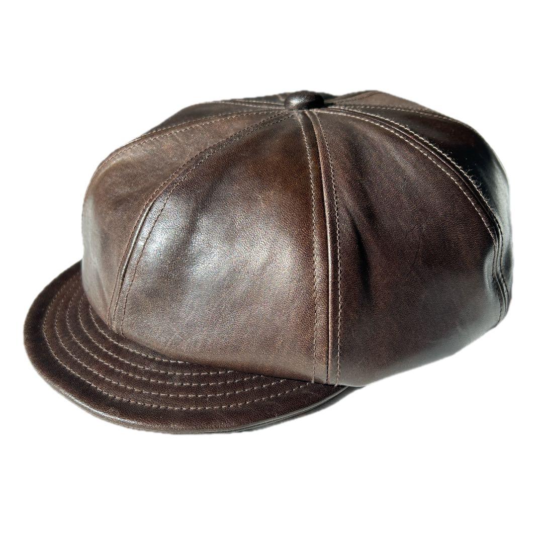 【サイズM / RADIALL】レザーキャスケット ブラウン 茶色 日本製