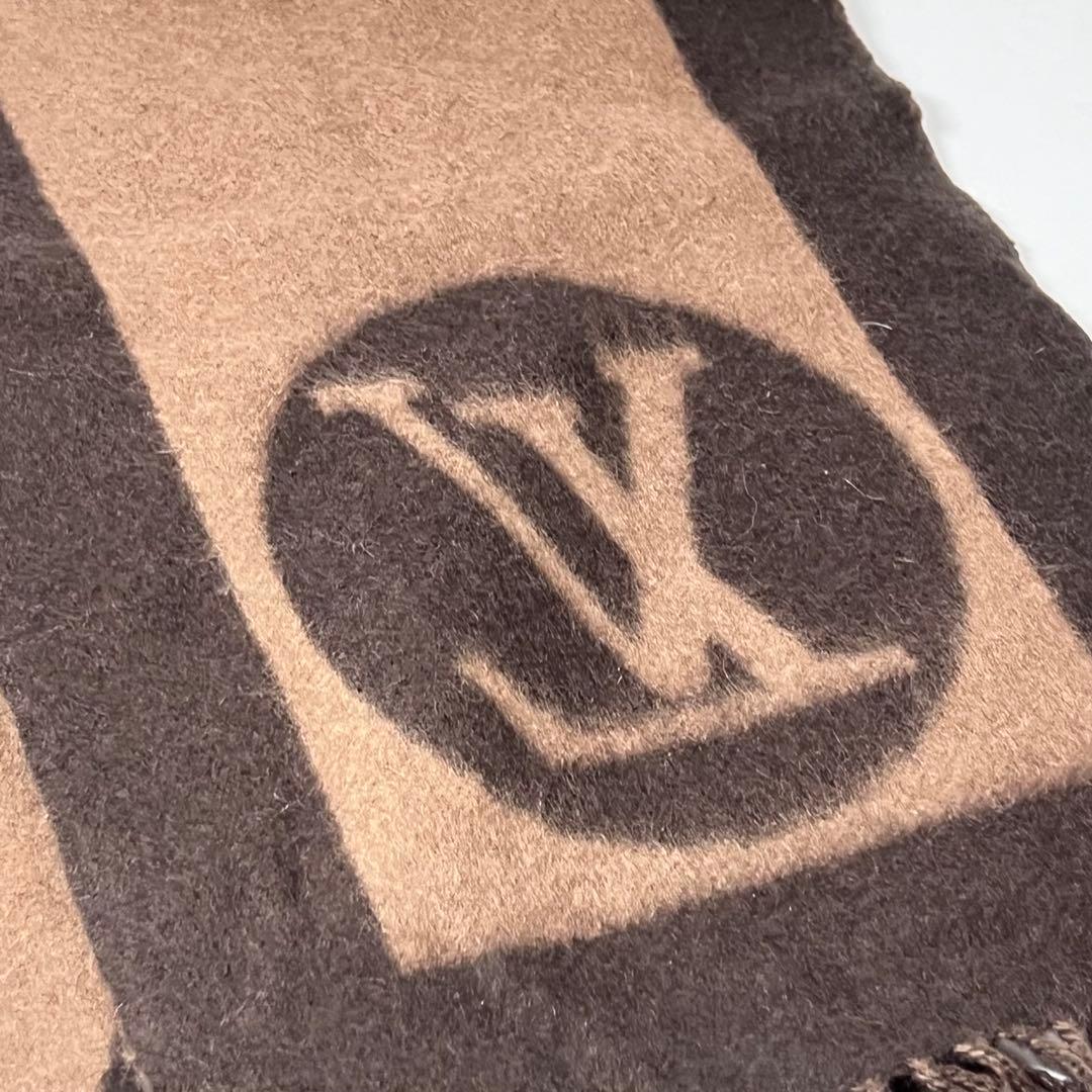 LOUIS VUITTON ルイヴィトン ロゴ入りウールマフラー