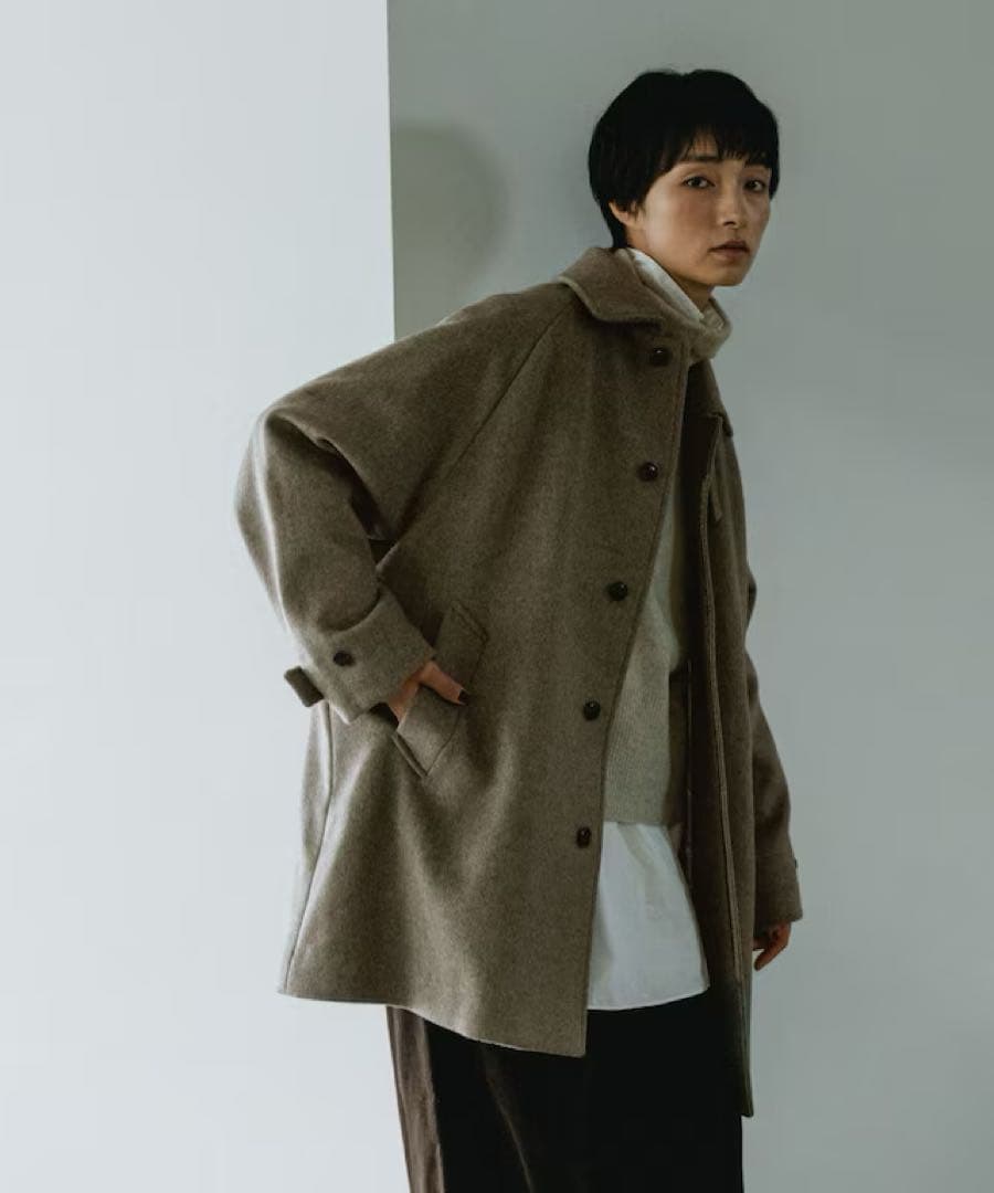 ウールバックタックショートコート