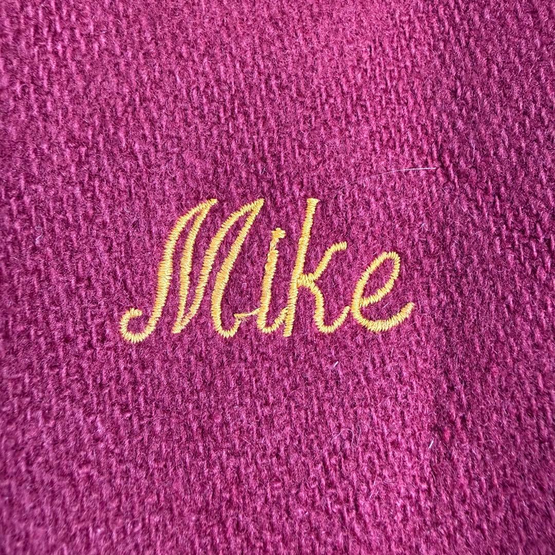 RENNOC ヴィンテージ ウールメルトンジャケット バーガンディー XL 刺繍