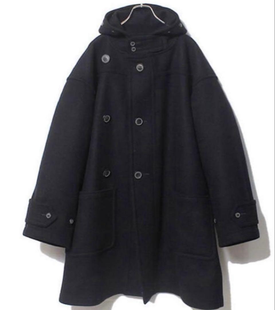 【超希少】HERILL ヘリル ブラックシープダッフルコート　ネイビー　サイズ0