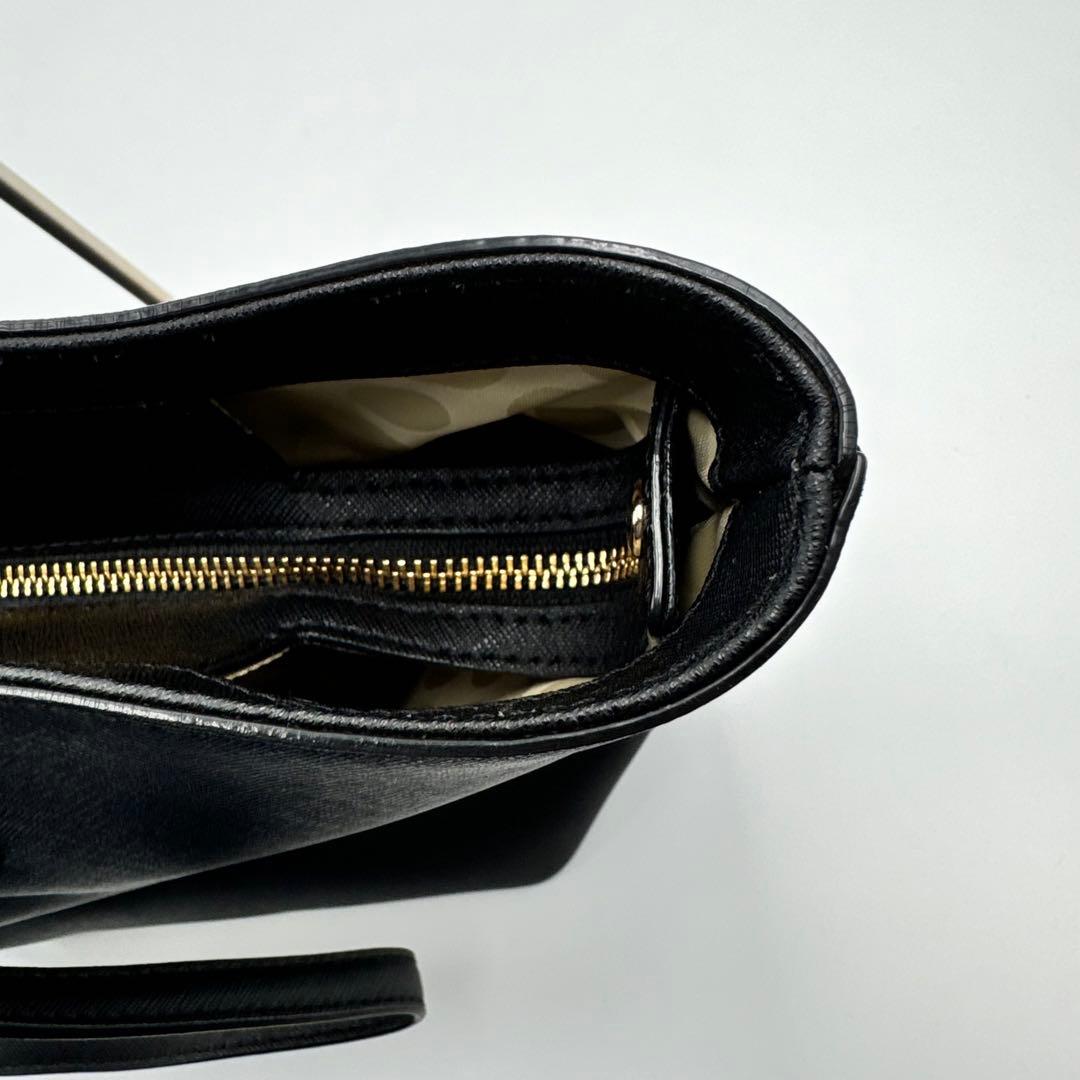 極美品✨kate spade トートバッグ　ブラック　オールレザー　A4収納