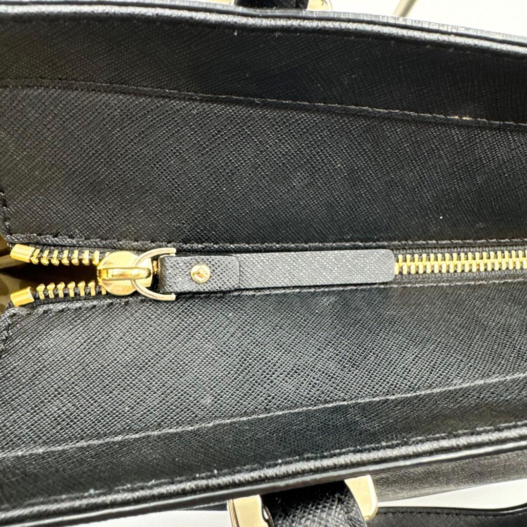 極美品✨kate spade トートバッグ　ブラック　オールレザー　A4収納