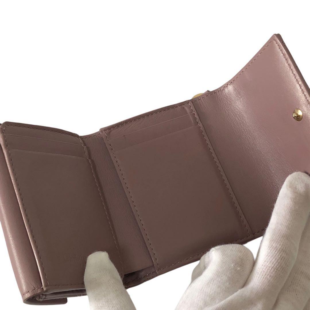 ディオール　財布　ロータスウォレット　パテントレザー　三つ折り財布　1360