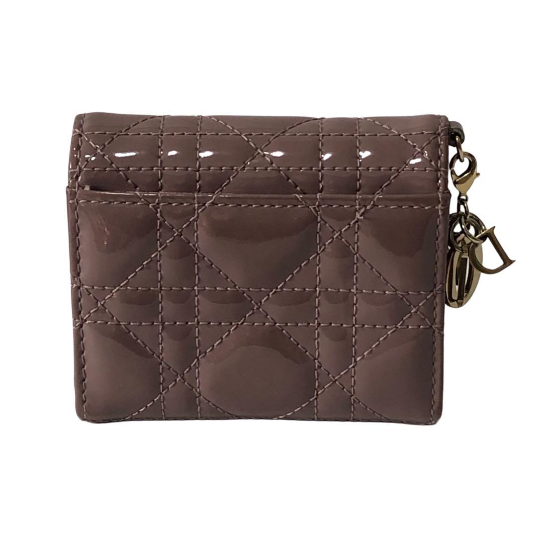 ディオール　財布　ロータスウォレット　パテントレザー　三つ折り財布　1360