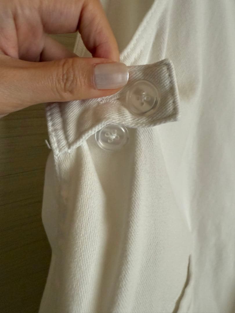 DouDou 細紐デニムフロントジップサロペット